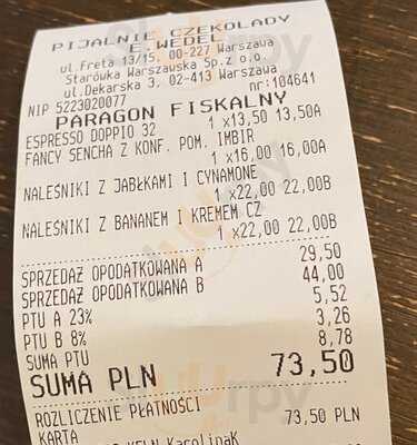 Pijalnia Czekolady E.wedel Freta