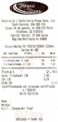 Pastelaria / Confeitaria Presa Doce