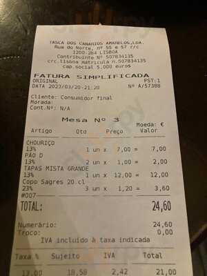 Tasca Dos Canarios Amarelos